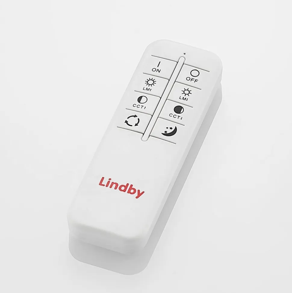 Lindby LED-loftlampe Lanira, Ø 30 cm, træ, fjernbetjening, CCT