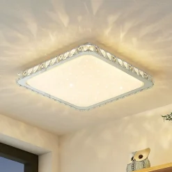 Lindby LED-loftlampe Lorand, krystaller, CCT, fjernbetjening