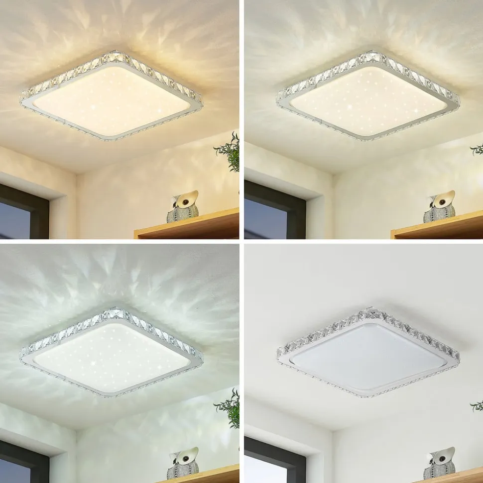 Lindby LED-loftlampe Lorand, krystaller, CCT, fjernbetjening