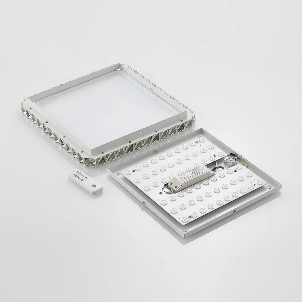 Lindby LED-loftlampe Lorand, krystaller, CCT, fjernbetjening