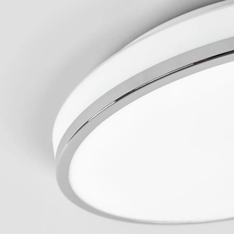 Lindby LED-loftlampe Lyss, Ø 34 cm, kromfarvet, IP44