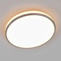 Lindby LED-loftlampe Lyss, Ø 40 cm, kromfarvet, IP44