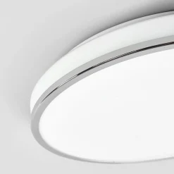 Lindby LED-loftlampe Lyss, Ø 40 cm, kromfarvet, IP44