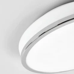 Lindby LED-loftlampe Lyss, Ø 28 cm, kromfarvet, IP44