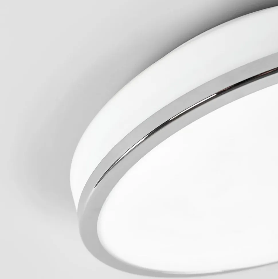 Lindby LED-loftlampe Lyss, Ø 28 cm, kromfarvet, IP44