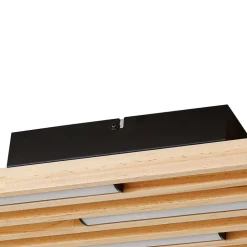 Lindby LED-loftlampe Madero, fyrretræ, 90 cm x 20 cm