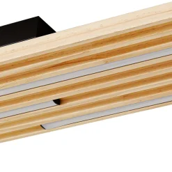 Lindby LED-loftlampe Madero, fyrretræ, 90 cm x 20 cm