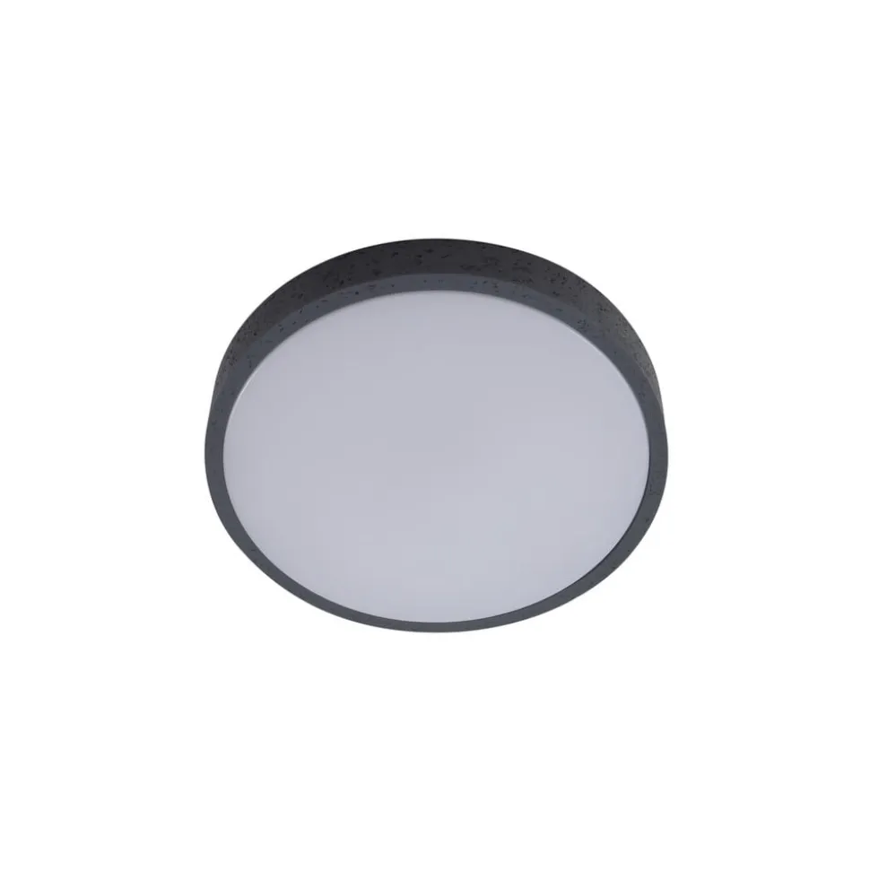 Lindby LED-loftlampe Manala, betongrå, RGB, CCT, fjernbetjening
