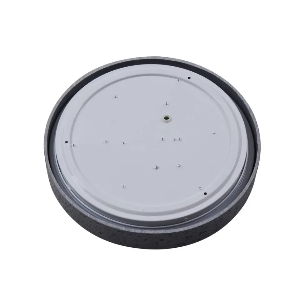 Lindby LED-loftlampe Manala, betongrå, RGB, CCT, fjernbetjening