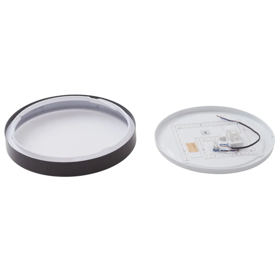 Lindby LED-loftlampe Medon, Ø 38 cm, sort, IP44, metal