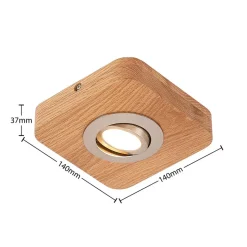 Lindby LED-loftlampe Mikari, 14 cm, træ, drejelig