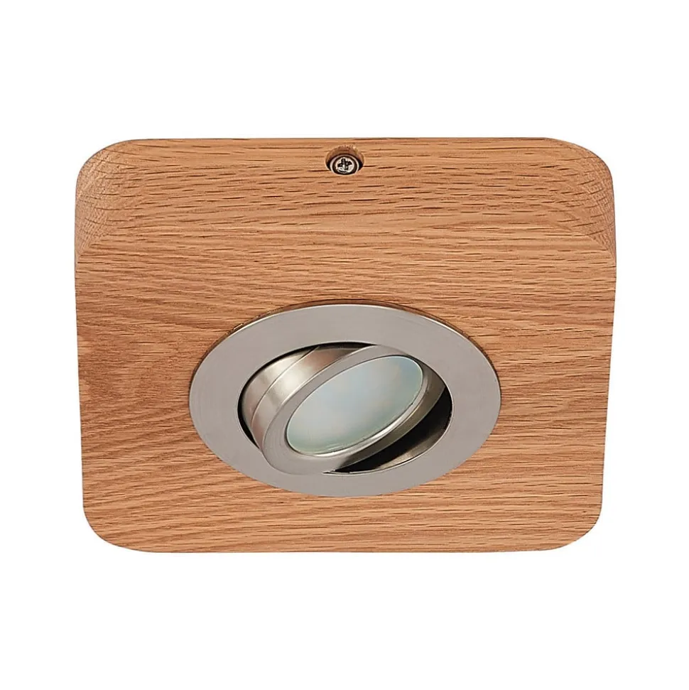 Lindby LED-loftlampe Mikari, 14 cm, træ, drejelig