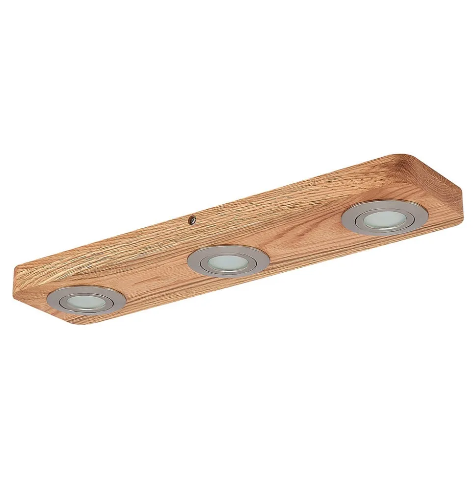 Lindby LED-loftlampe Mikari, 48 cm, træ, drejelig