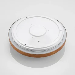 Lindby LED-loftlampe Mynte, Ø42cm, trælook, plast