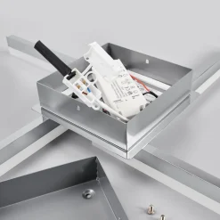 Lindby LED-loftlampe Patrik, 59 cm, 4 lyskilder, krom, IP44
