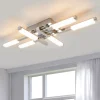Lindby LED-loftlampe Patrik, 62 cm, 6 lyskilder, krom, IP44