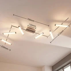 Lindby LED-loftlampe Pilou, 6 lyskilder, dæmpbar, krom
