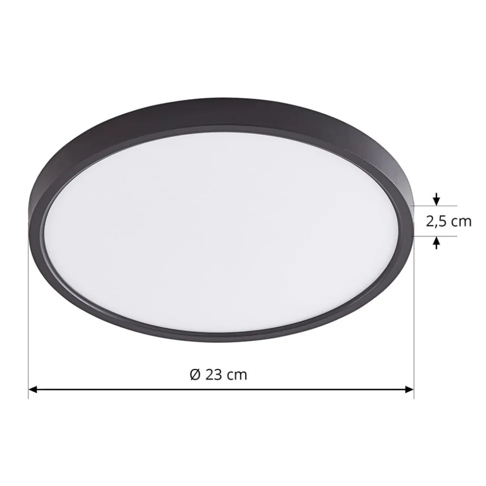 Lindby LED-loftlampe Pravin, Ø 23 cm, CCT, sort