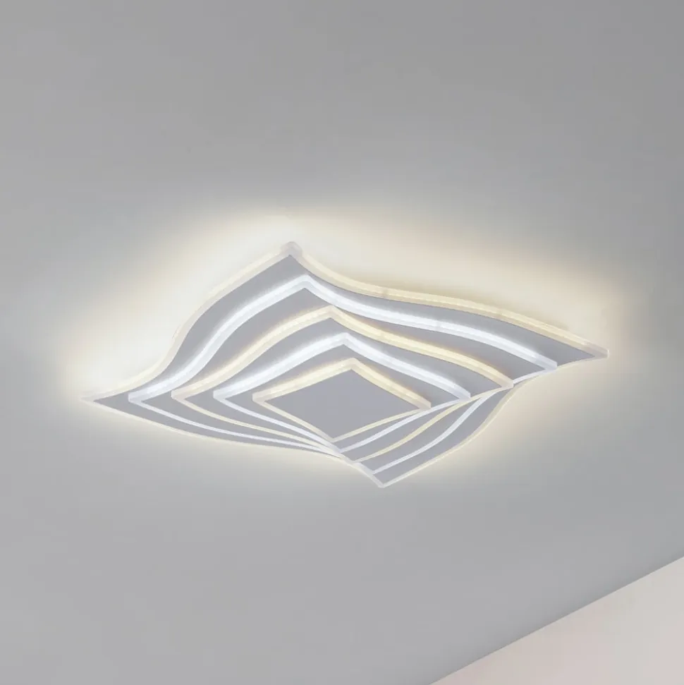 Lindby LED-loftlampe Rebeka, 47x47cm, CCT, fjernbetjening