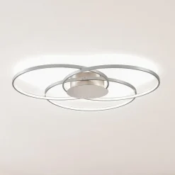 Lindby LED-loftlampe Riley, aluminiumsfarvet, metal, dæmpbar