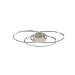 Lindby LED-loftlampe Riley, aluminiumsfarvet, metal, dæmpbar