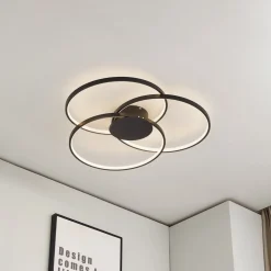 Lindby LED-loftlampe Riley, sort, 3.000 K, dæmpbar