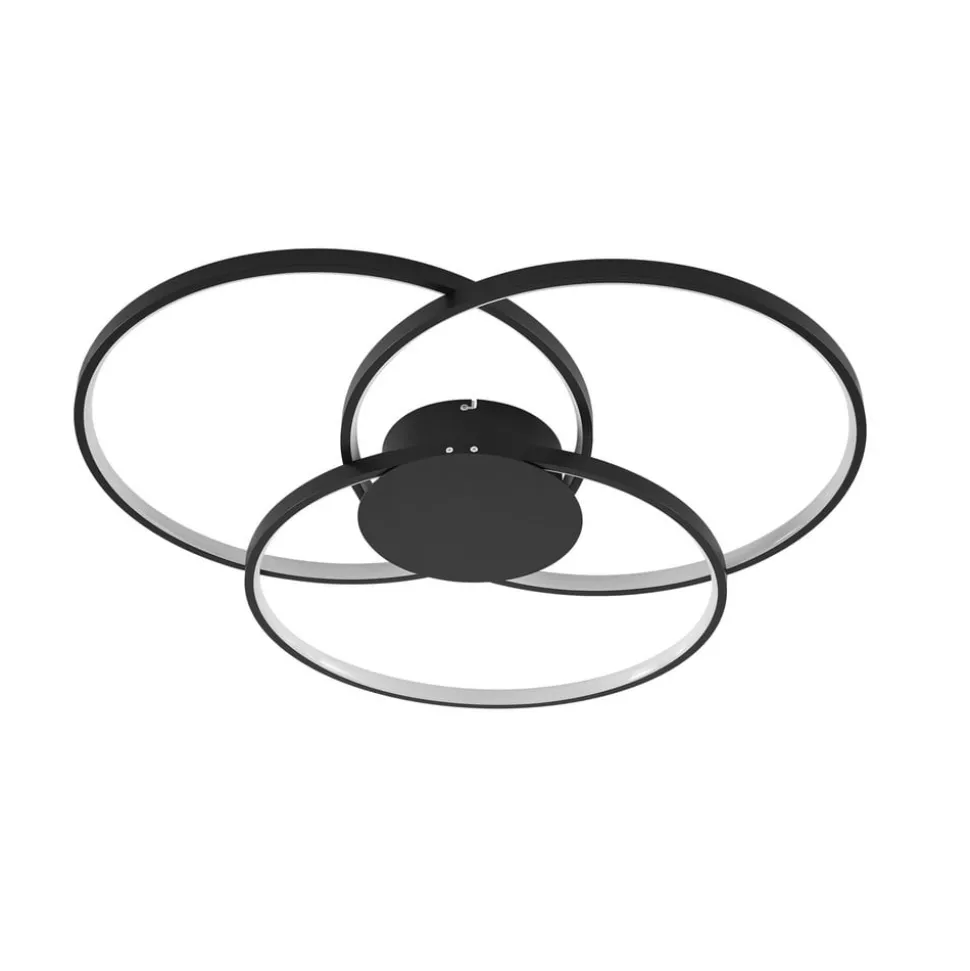 Lindby LED-loftlampe Riley, sort, 3.000 K, dæmpbar