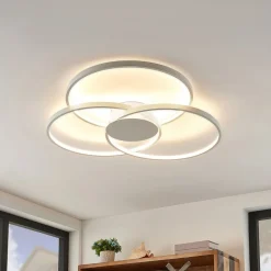 Lindby LED-loftlampe Riley, hvid, metal, 80 cm, dæmpbar