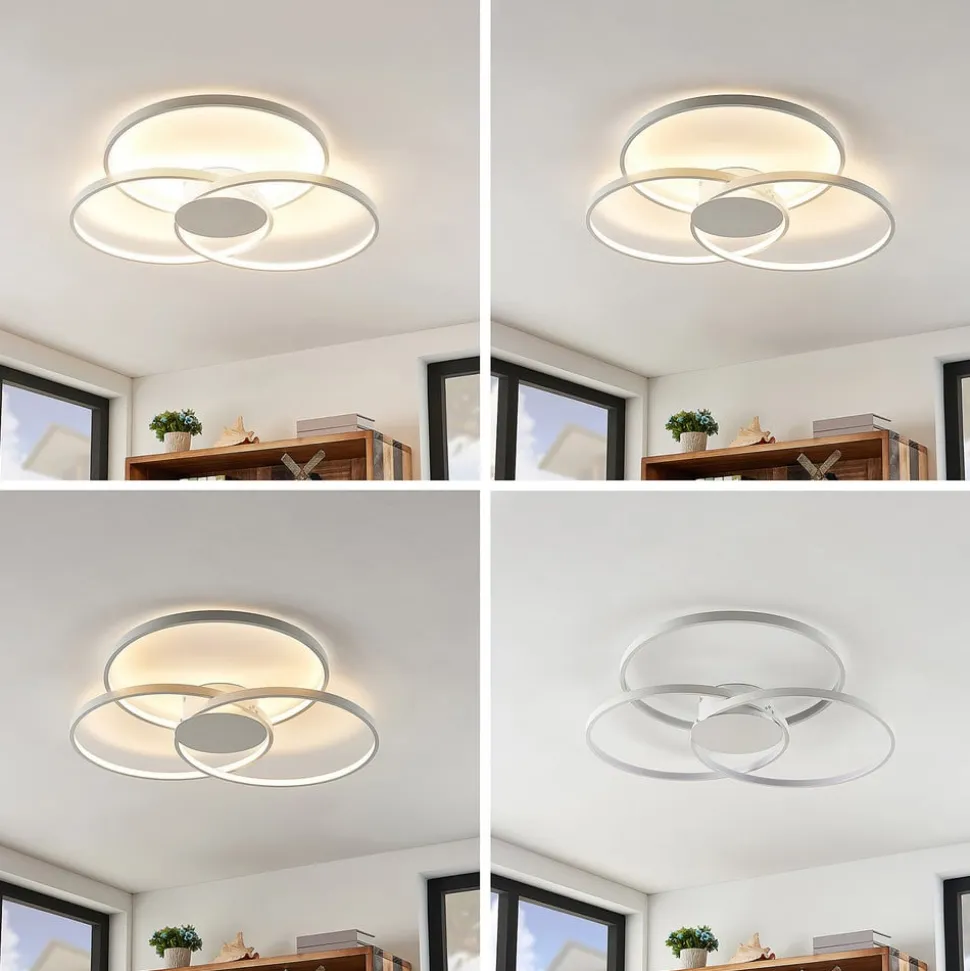 Lindby LED-loftlampe Riley, hvid, metal, 80 cm, dæmpbar