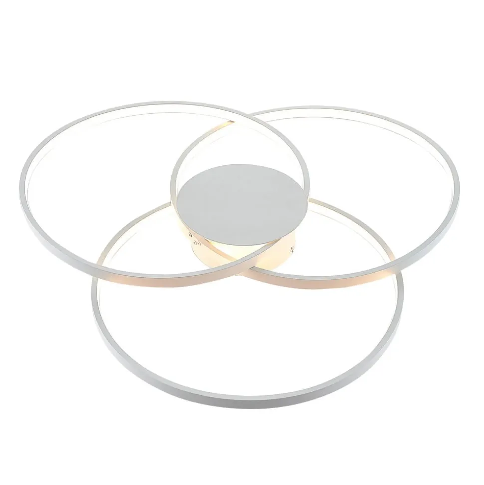 Lindby LED-loftlampe Riley, hvid, metal, 80 cm, dæmpbar