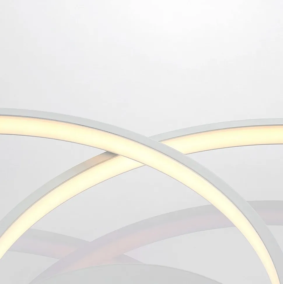 Lindby LED-loftlampe Riley, hvid, metal, 80 cm, dæmpbar