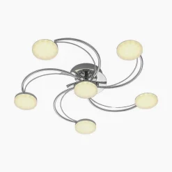 Lindby LED-loftlampe Rouven, spiralform, 6 lyskilder, grå