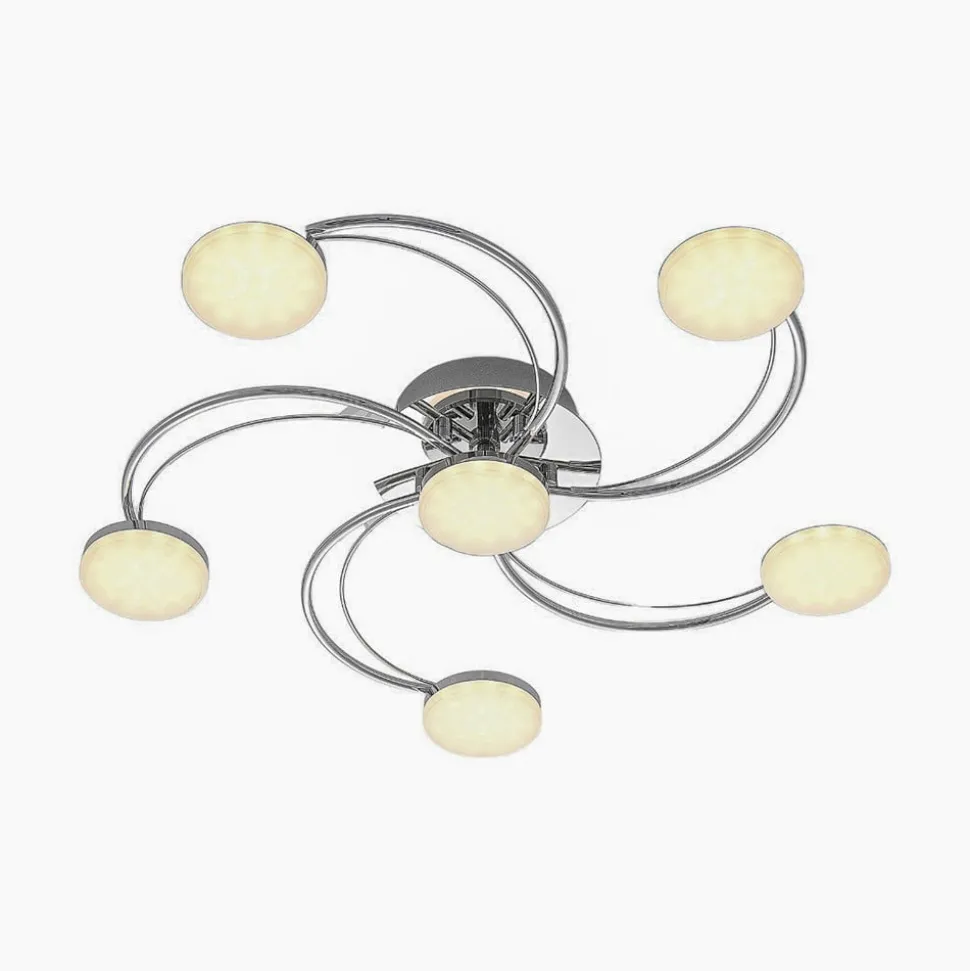 Lindby LED-loftlampe Rouven, spiralform, 6 lyskilder, grå