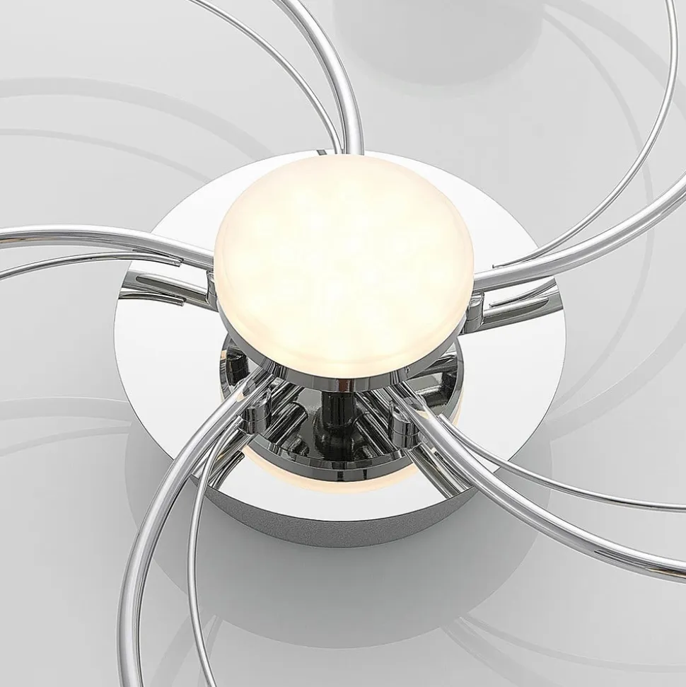 Lindby LED-loftlampe Rouven, spiralform, 6 lyskilder, grå