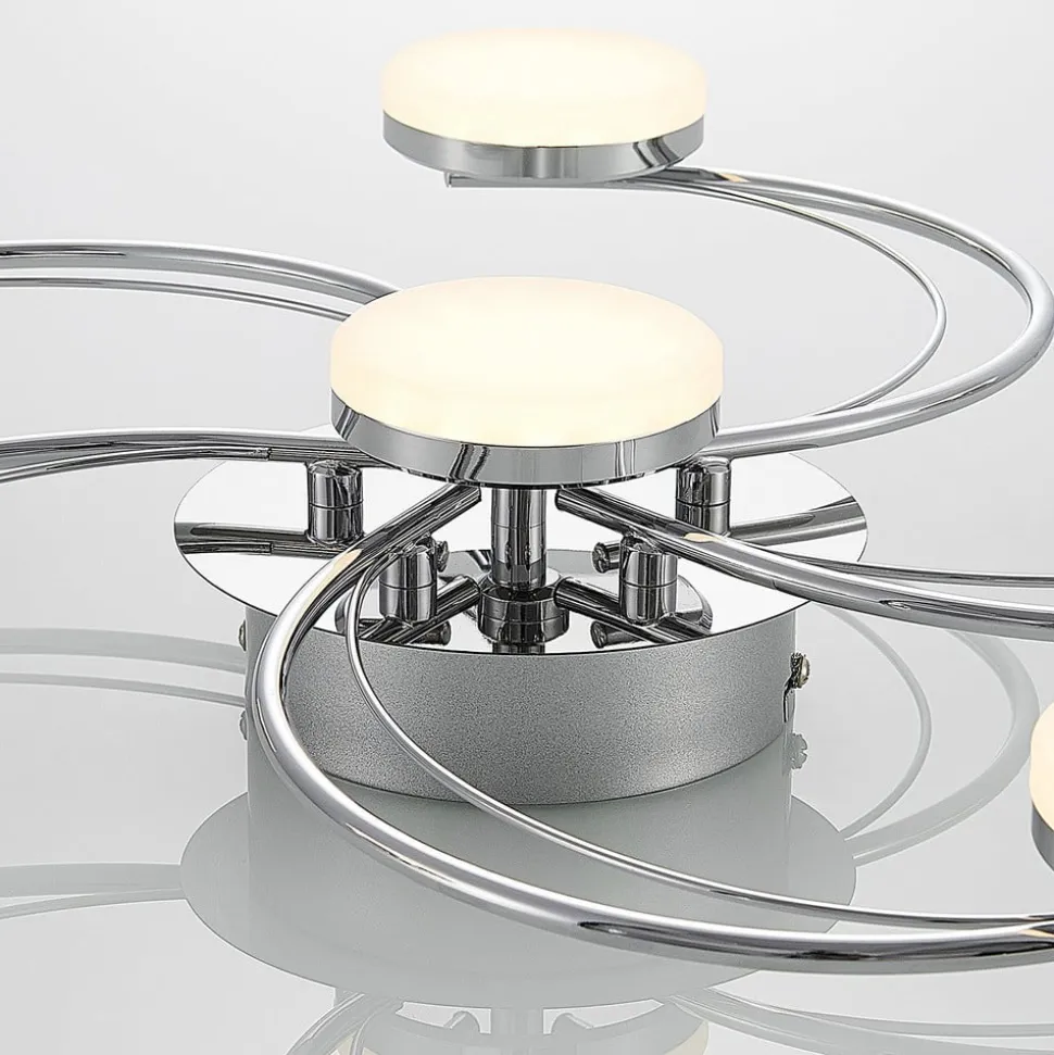 Lindby LED-loftlampe Rouven, spiralform, 6 lyskilder, grå