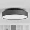 Lindby LED-loftlampe Saira, Ø 40 cm, grå, tekstil