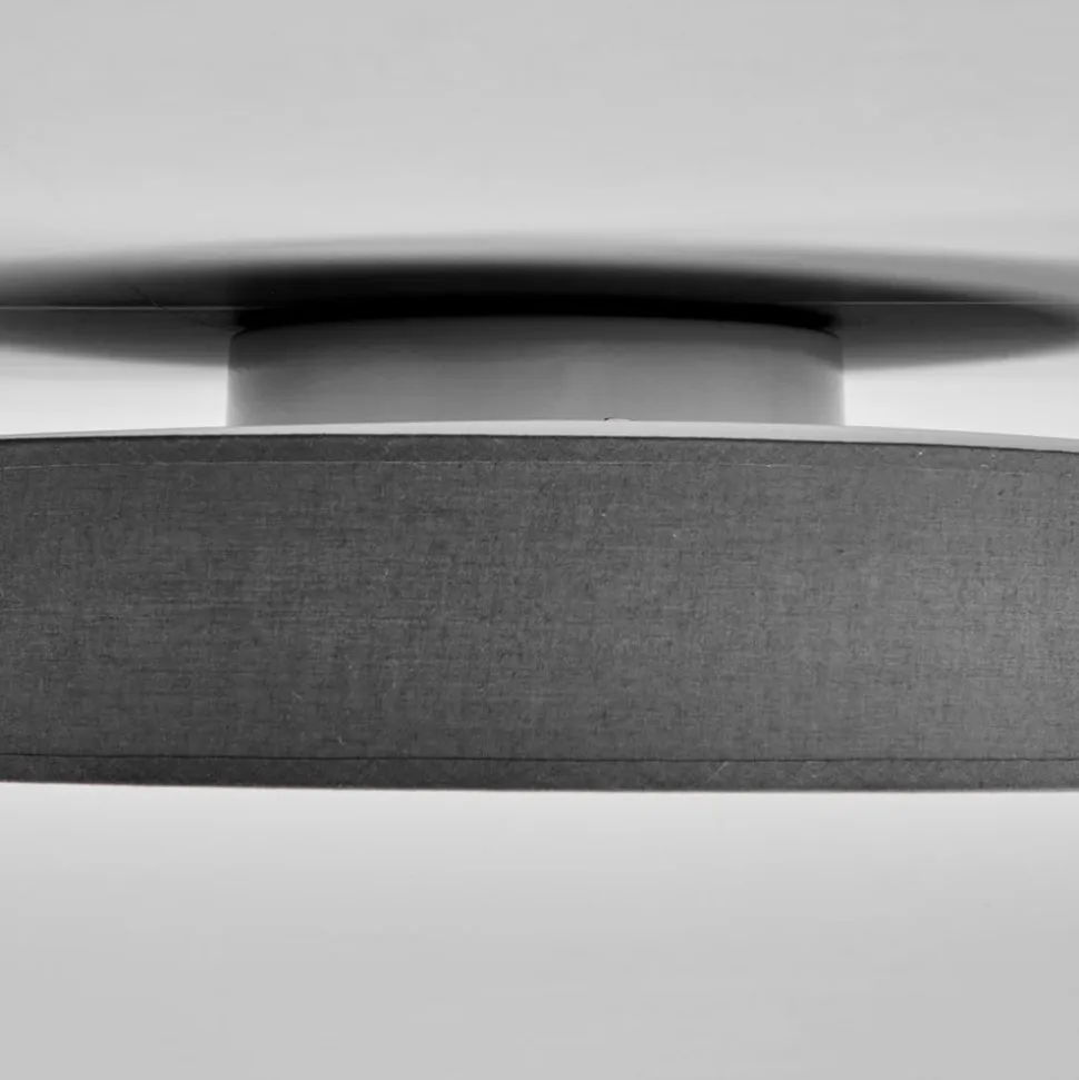 Lindby LED-loftlampe Saira, Ø 40 cm, grå, tekstil
