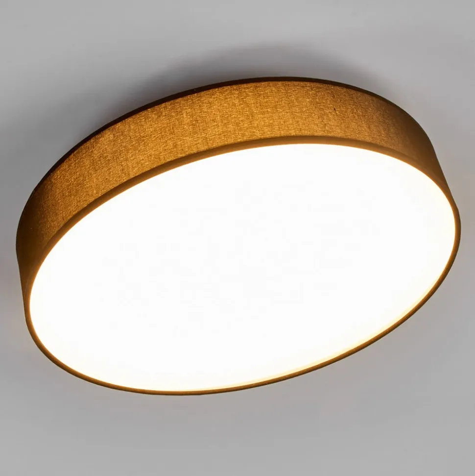 Lindby LED-loftlampe Saira, Ø 40 cm, sort, tekstil