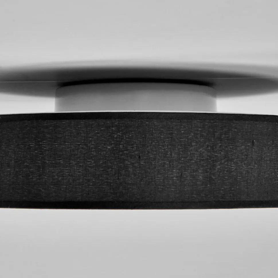 Lindby LED-loftlampe Saira, Ø 40 cm, sort, tekstil