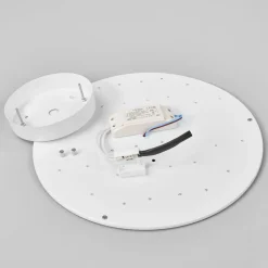 Lindby LED-loftlampe Saira, Ø 40 cm, sort, tekstil
