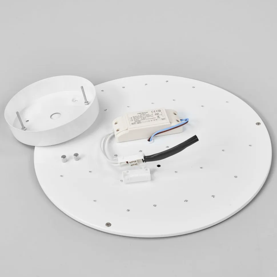 Lindby LED-loftlampe Saira, Ø 40 cm, sort, tekstil
