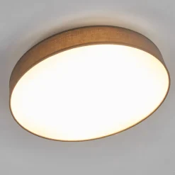 Lindby LED-loftlampe Saira, Ø 50 cm, grå, tekstil