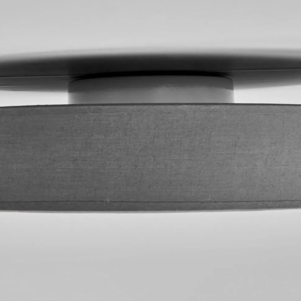 Lindby LED-loftlampe Saira, Ø 50 cm, grå, tekstil