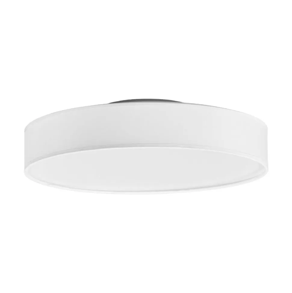 Lindby LED-loftlampe Saira, Ø 40 cm, hvid, tekstil