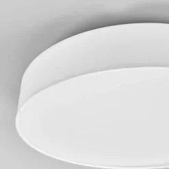 Lindby LED-loftlampe Saira, Ø 40 cm, hvid, tekstil