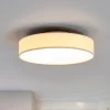 Lindby LED-loftlampe Saira, Ø 30 cm, hvid, tekstil