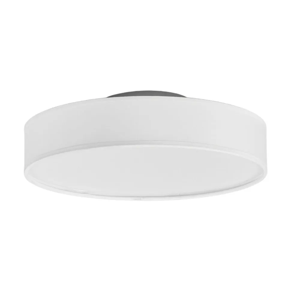 Lindby LED-loftlampe Saira, Ø 30 cm, hvid, tekstil