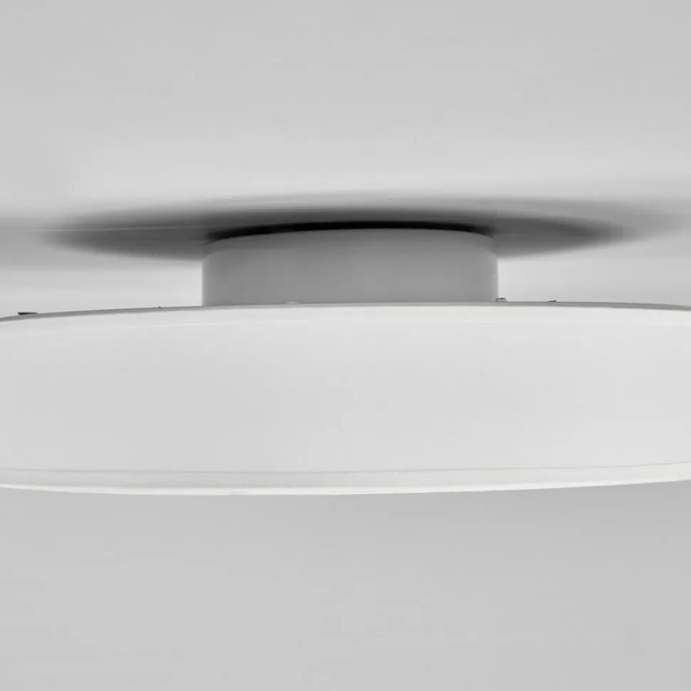 Lindby LED-loftlampe Saira, Ø 30 cm, hvid, tekstil