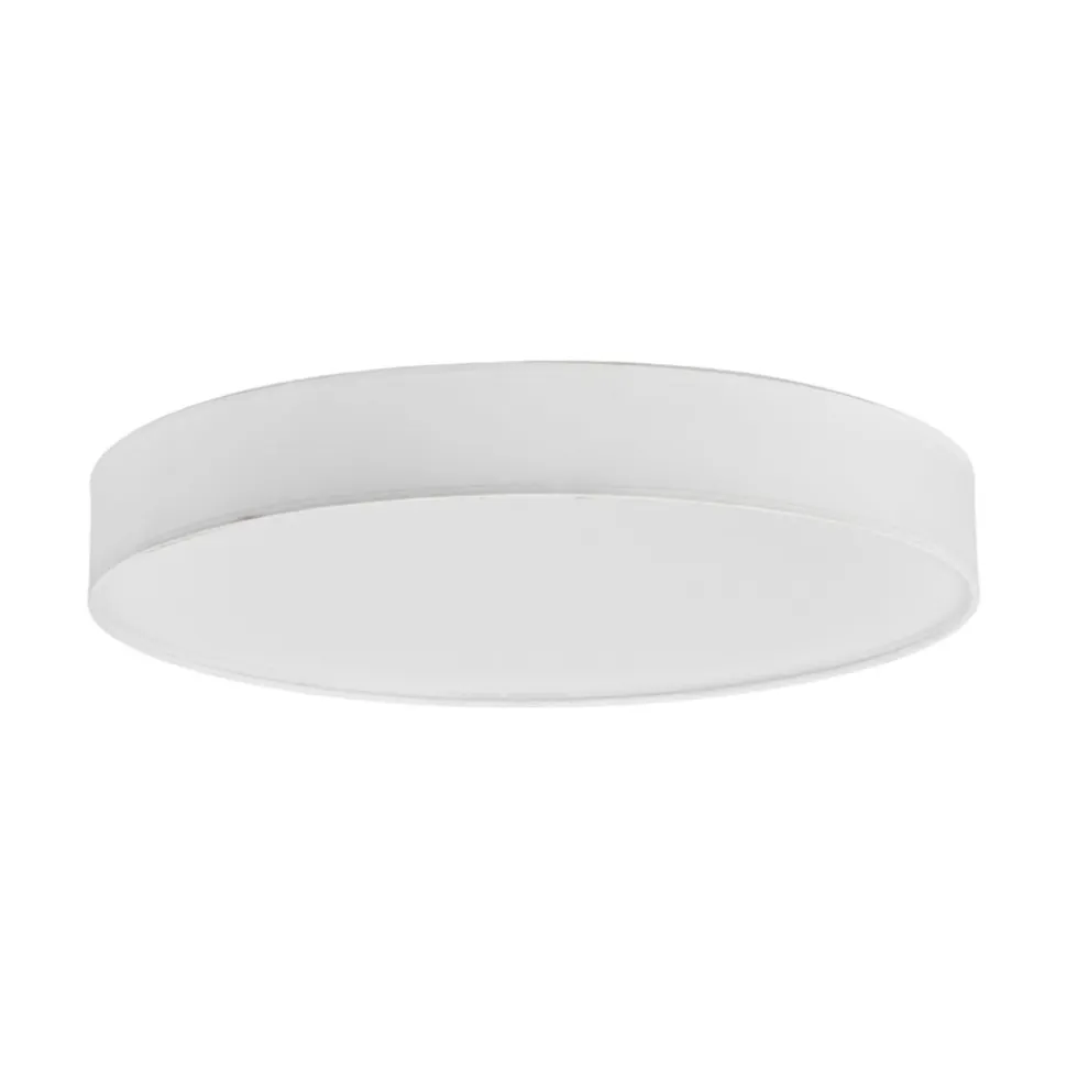Lindby LED-loftlampe Saira, Ø 50 cm, hvid, tekstil