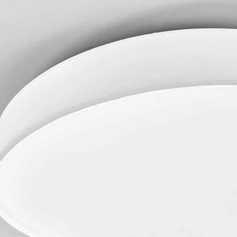 Lindby LED-loftlampe Saira, Ø 50 cm, hvid, tekstil